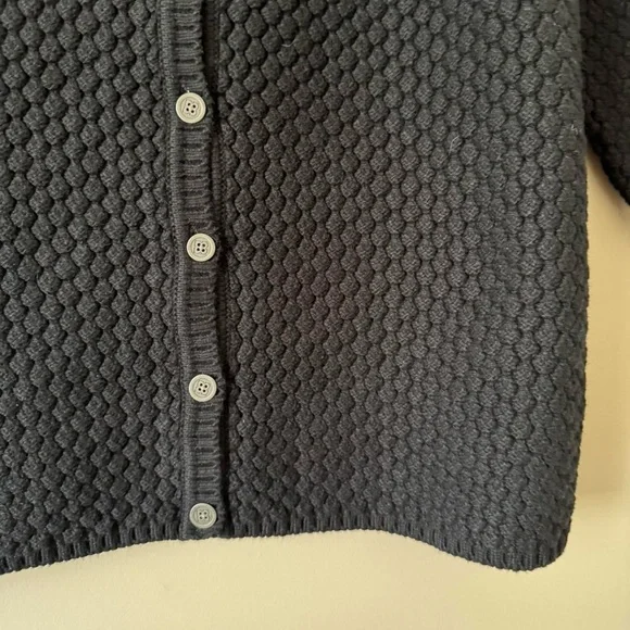 NWT Vintage Black Knit Cardigan Silver Chain Liz Claiborne Medium - Picture 3 of 6